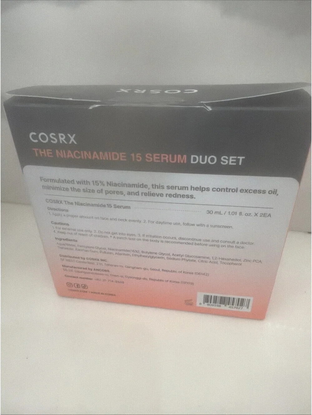 COSRX Niacinamide 15 Serum Skincare 30mL Each (2 Pack) Open Box - Exp 8/2027